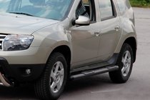 Renault Duster 2008–2017 Zijbuizen met inzetstukken Black (2 st., RVS) foto 2