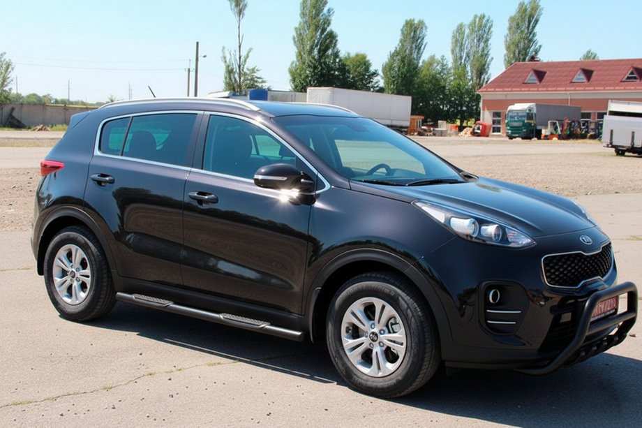 Kia Sportage 2015–2021 Sidebars BB002 Black (2 st., RVS) Foto 2