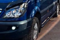 Mercedes Sprinter W906 2006–2018 Sidebars Black (2 st., RVS) Ø60, Lang-Extra lang foto 2