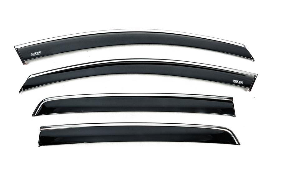 Volkswagen Golf 5 2003–2009 Raamwinddeflectoren met chroomlijst (HB, 4 stuks, Niken) Foto 2