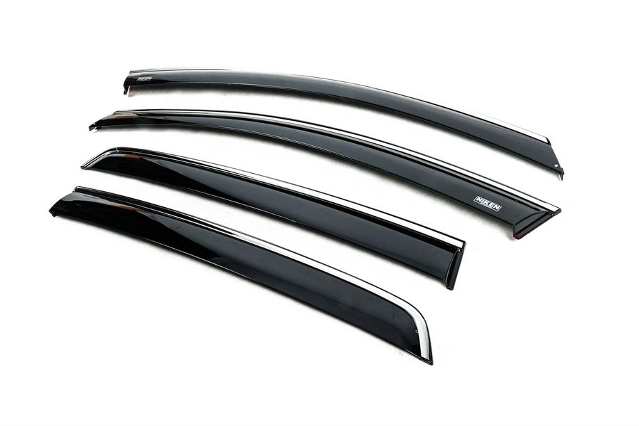 Volkswagen Golf 5 2003–2009 Raamwinddeflectoren met chroomlijst (HB, 4 stuks, Niken) Foto 3