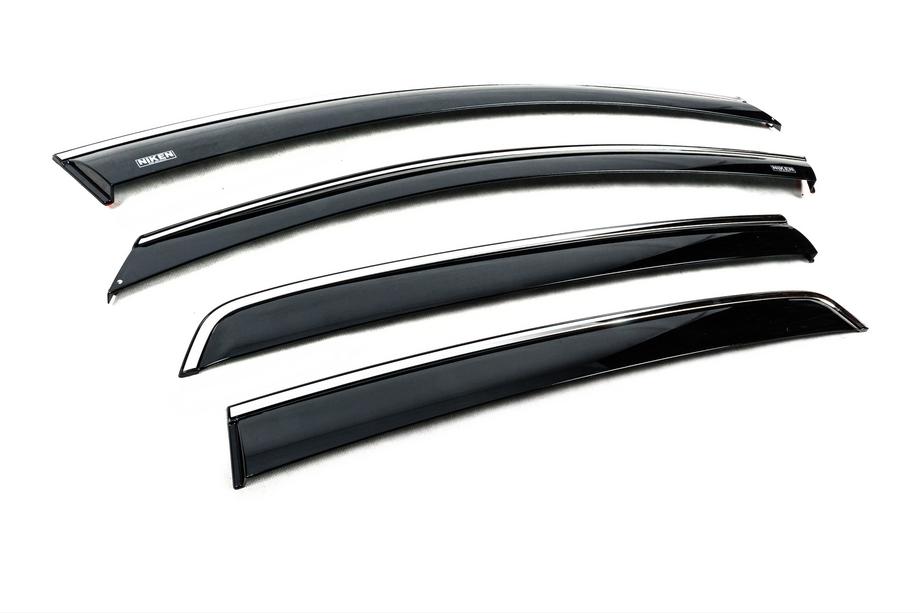 Volkswagen Golf 5 2003–2009 Raamwinddeflectoren met chroomlijst (HB, 4 stuks, Niken) Foto 4