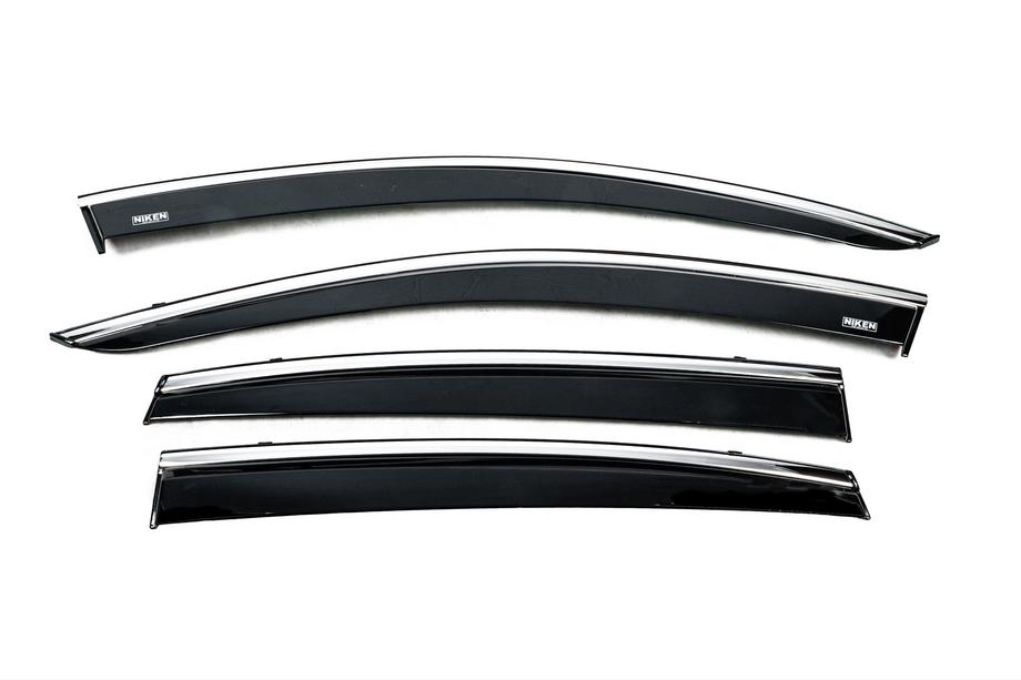 Subaru Crosstrek 2017–2023 Raamwindschermen met chromen sierlijst (set van 4, Niken) Image