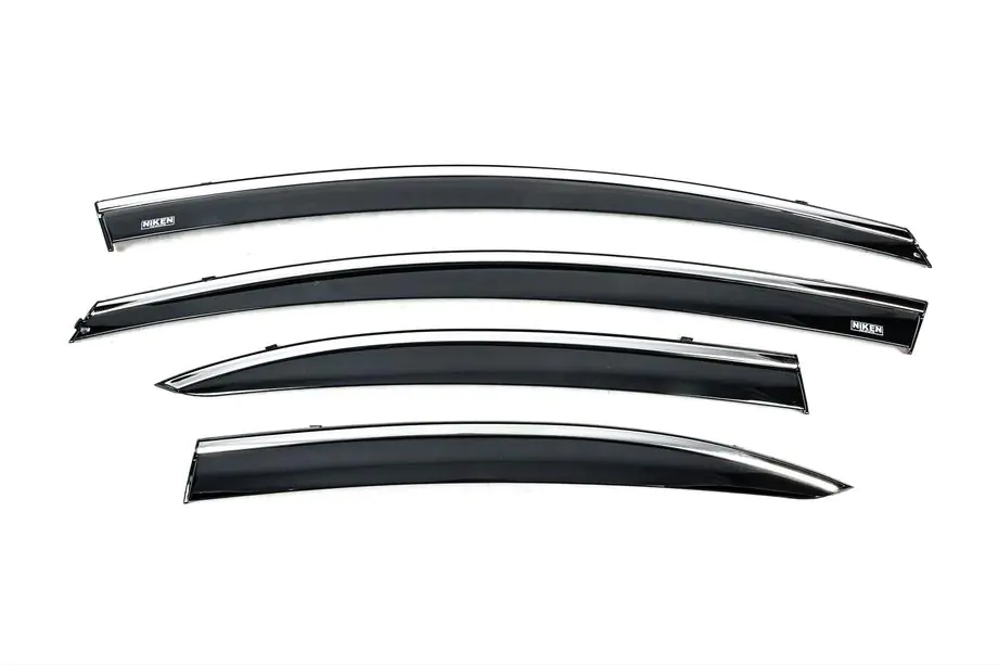 Honda Civic Sedan VIII 2006–2011 Raamwindschermen met chromen sierlijst (set van 4, Niken) Image