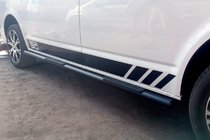 Volkswagen T5 Multivan 2003–2010 Sidebars Black (2 st., RVS) foto 3