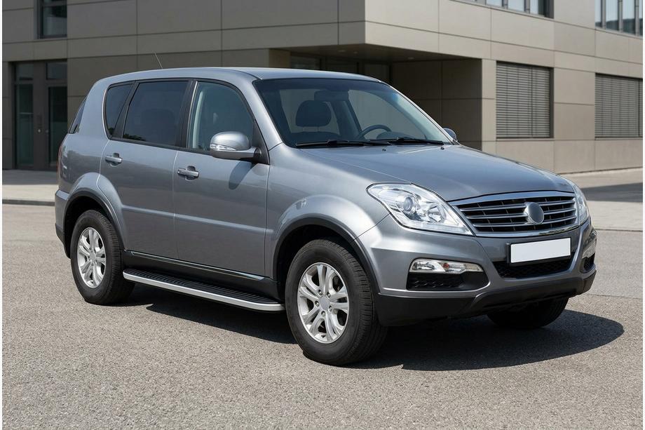 SsangYong Rexton I 2001–2017 Side steps Tayga Grey (2 stuks, aluminium) 2005-2012 Image