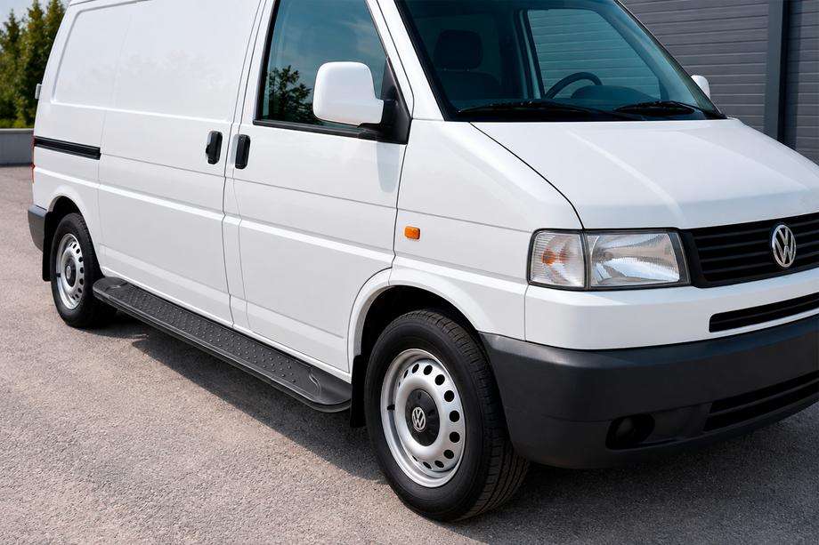 Volkswagen T4 Transporter 1990–2003 Allmond Black zijtreden (2 st., aluminium) Lange wielbasis Image