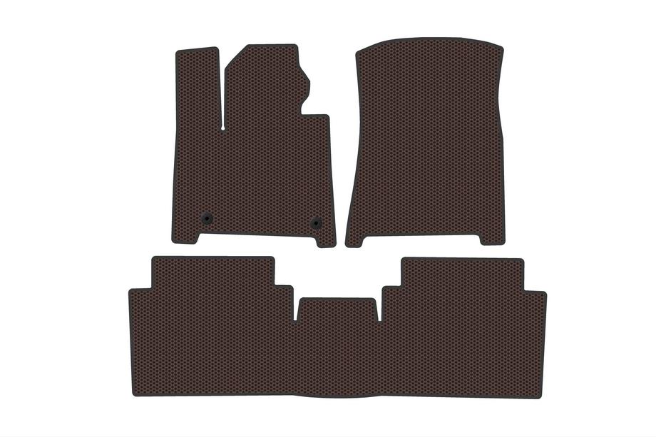 Hyundai Santa Fe 5 2023– Rubberen automatten Carsuit (2 rijen, bruin) Image