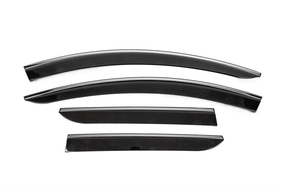 Renault Duster 2018–2024 Raamdeflectoren met chromen sierlijst (4 stuks, Sunplex Chrome) Image