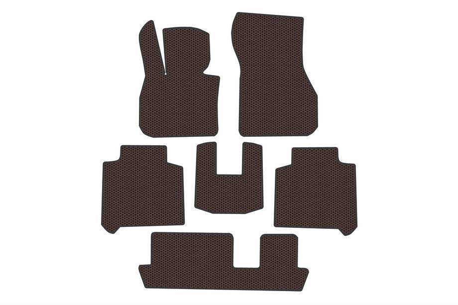 BMW 2 Serie Active Tourer F45/F46 2014–2021 Carsuit rubberen automatten (3 rijen, voor F46, bruin) Image