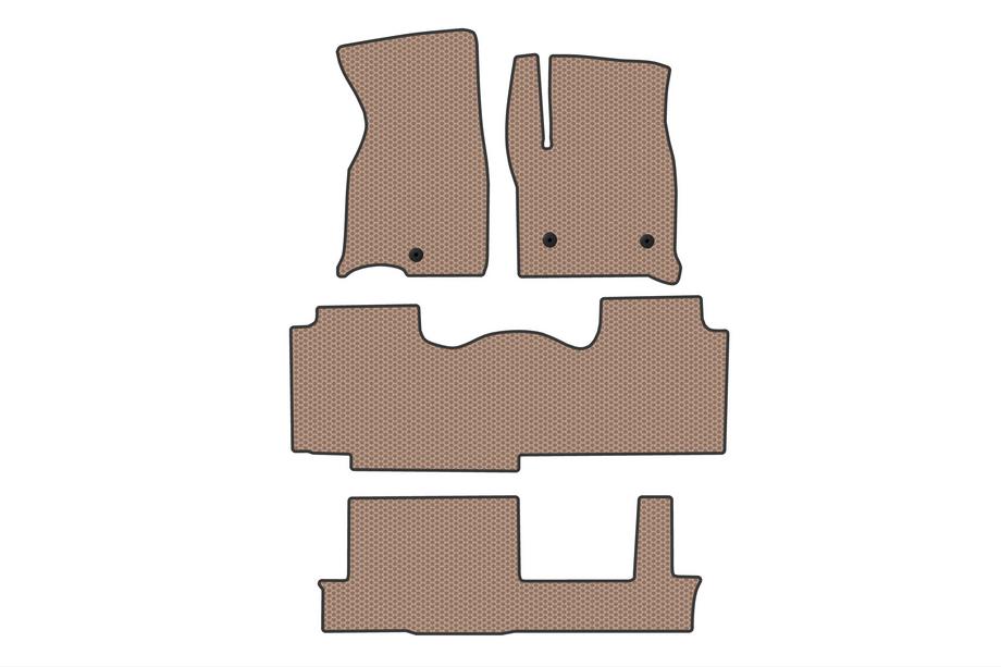 Chevrolet Tahoe 2020– Rubberen automatten Carsuit (3 rijen, Beige) Image