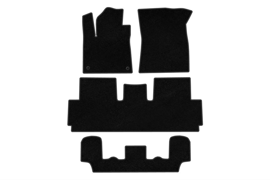 Citroen C-4 Picasso 2013–2022 Deluxe textiele vloermatten (voor Grand, 3 rijen, zwart) Image