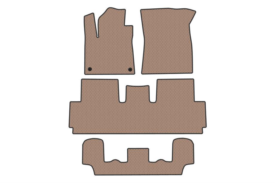 Citroen C-4 Picasso 2013–2022 Rubberen matten Carsuit (voor Grand, 3 rijen, beige) Foto 1