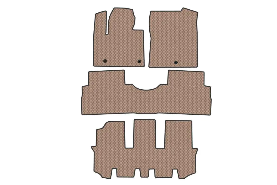 Hyundai Santa Fe 4 2018–2023 Rubberen automatten Carsuit (3 rijen, Beige) Image