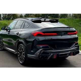 Achterbumperdiffuser met LRT uitlaattips (voor M-Sport 2023+, Carbon) BMW X6 G06 2019–2027 foto 2
