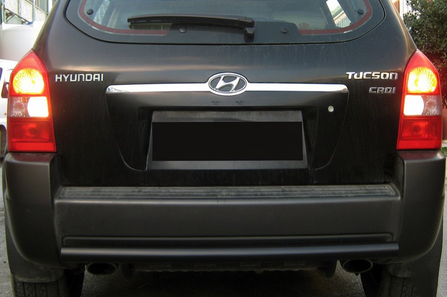 Hyundai Tucson JM 2004– Achterbeschermbeugel AK002 Black (RVS) Image