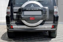 Mitsubishi Pajero Wagon III 1999–2006 Achterbeschermbeugel AK002 Black (RVS) foto 1