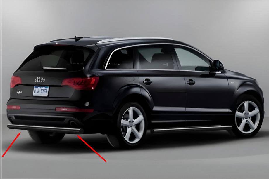 Audi Q7 2005–2015 Achterbumperbeschermer AK002 Black (RVS) Image
