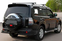 Mitsubishi Pajero Wagon IV 2006–2021 AK003 achter rollbar dubbel zwart (RVS) foto 1