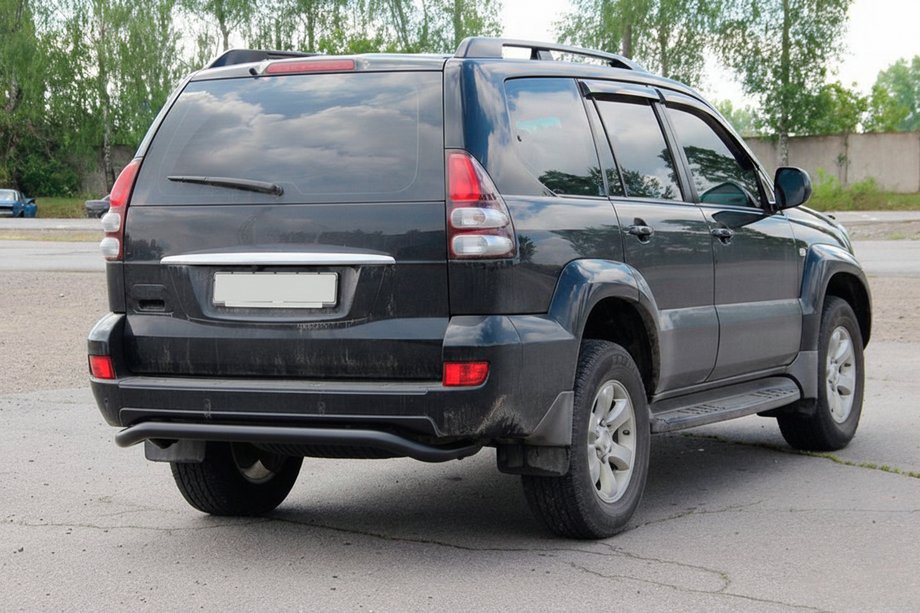 Toyota Land Cruiser Prado 120 2002–2009 Achterbeschermbeugel AK008 Black Image