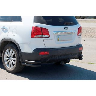 Achterste dubbele hoekbeugels AK003-подвійний Black (RVS) Kia Sorento II XM 2009–2014 foto 1