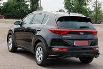 Kia Sportage 2015–2021 Dubbele achterhoekbescherming AK003-подвійний Black (RVS) foto 3