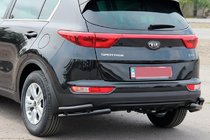 Kia Sportage 2015–2021 Dubbele achterhoekbescherming AK003-подвійний Black (RVS) foto 1