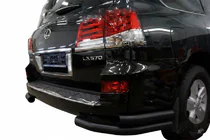 Lexus LX570/450d 2008–2022 Achter dubbele hoekbeugels Black (RVS) foto 1