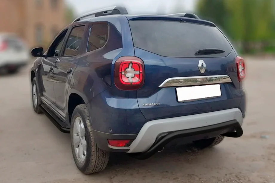 Dacia Duster 2018–2024 Achterbeschermbeugel AK007 Black (RVS) Foto 1