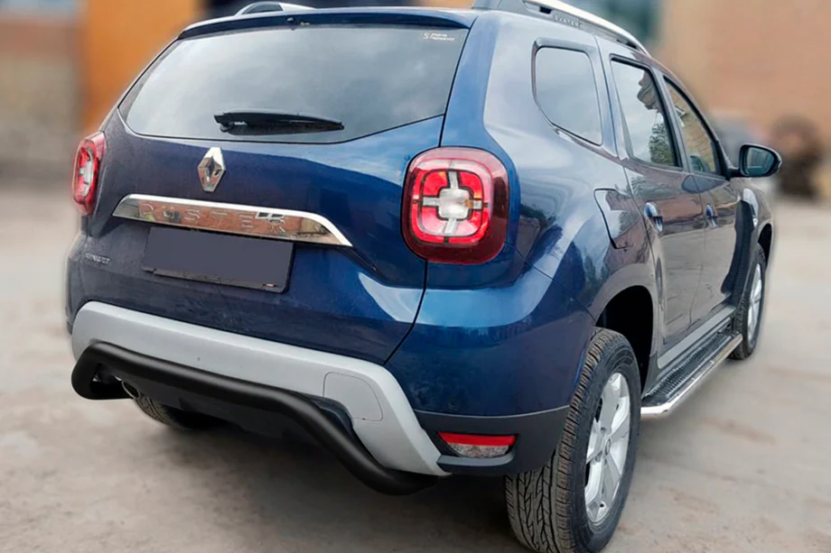 Dacia Duster 2018–2024 Achterbeschermbeugel AK007 Black (RVS) Foto 4