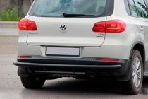 Volkswagen Tiguan 2007–2016 Achterbumperbescherming AK002-2 Black (RVS) foto 1