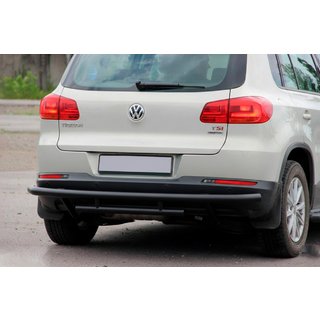 Achterbumperbescherming AK002-2 Black (RVS) Volkswagen Tiguan 2007–2016 foto 1