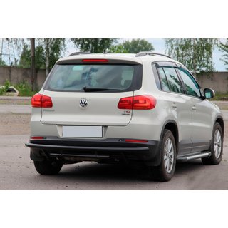 Achterbumperbescherming AK002-2 Black (RVS) Volkswagen Tiguan 2007–2016 foto 3