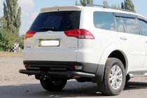 Mitsubishi Pajero Sport 2008–2015 Achterbumperbescherming AK003-Special Black (2 stuks, RVS) foto 1