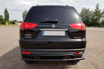 Mitsubishi Pajero Sport 2008–2015 Achterbeschermbeugel AK002-2 Black (2 stuks, RVS) foto 1