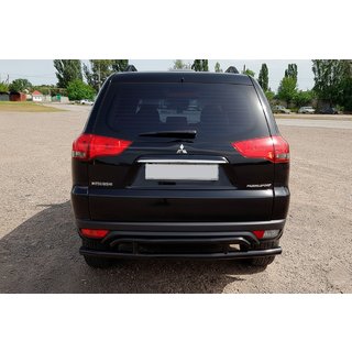 Achterbeschermbeugel AK002-2 Black (2 stuks, RVS) Mitsubishi Pajero Sport 2008–2015 foto 4