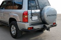 Nissan Patrol Y61 1997–2011 Achterbeschermbeugel AK005-3 Black (RVS) foto 1