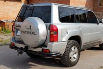 Nissan Patrol Y61 1997–2011 Achterbeschermbeugel AK005-3 Black (RVS) foto 3