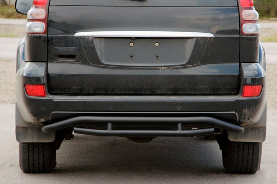 Toyota Land Cruiser Prado 120 2002–2009 Achterbumperbescherming AK008-1 Black Foto 1