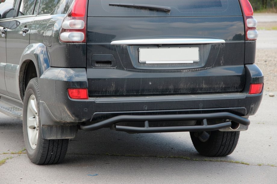 Toyota Land Cruiser Prado 120 2002–2009 Achterbumperbescherming AK008-1 Black Foto 5