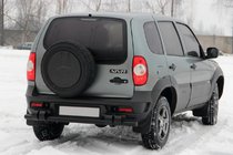 Chevrolet Niva 1998–2020 Achterbeschermbeugel AK015 Black (RVS) foto 1