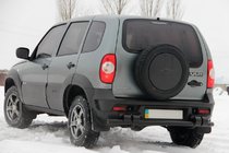Chevrolet Niva 1998–2020 Achterbeschermbeugel AK015 Black (RVS) foto 3