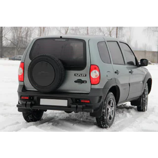 Achterbeschermbeugel AK015 Black (RVS) Chevrolet Niva 1998–2020 foto 1