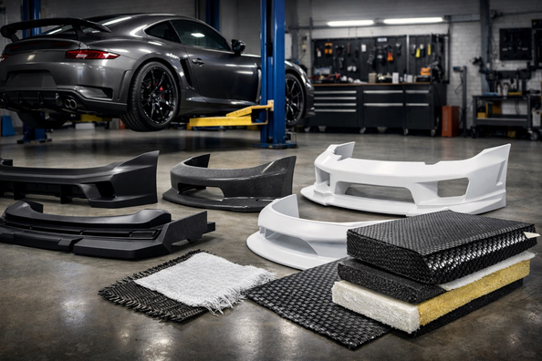 Bodykits/skirts/spoilers: kies materiaal (ABS vs PP vs FRP vs carbon) zonder scheuren