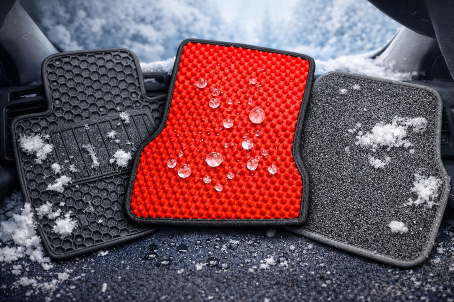 Automatten: EVA vs rubber vs textiel – wat is beter in winter en tussenseizoen?