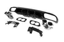 Mercedes E-class W213 2016–2023 Achterdiffuser met uitlaatsierstukken E53-Design Silver (voor Base) foto 2