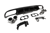 Mercedes E-class W213 2016–2023 Achterdiffuser met uitlaatsierstukken E53-Design Silver (voor Base) foto 3