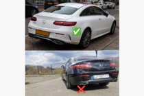 Mercedes E-Klasse Coupé C238 2016–2024 Achterdiffuser Black met Chrome uitlaatsierstukken (AMG53-design) foto 4