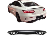 Mercedes E-Klasse Coupé C238 2016–2024 Achterdiffuser Black met Chrome uitlaatsierstukken (AMG53-design) foto 3