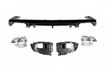 Mercedes E-Klasse Coupé C238 2016–2024 Achterdiffuser Black met Chrome uitlaattips (AMG63 design) foto 2
